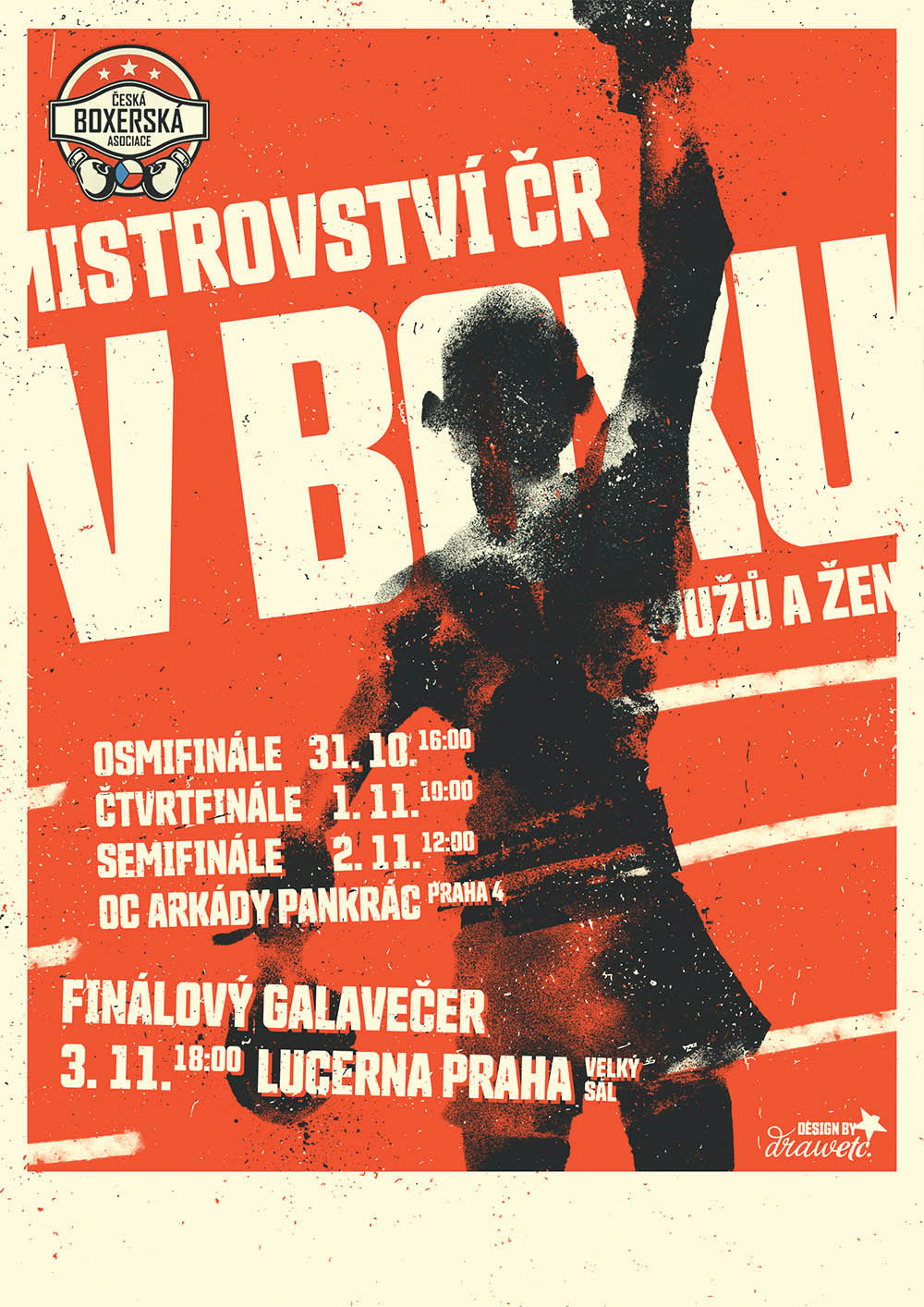 Mistrovství ČR v Boxu | Poster 1 | Illustration by Vladimír Strejček | Client: drawETC. / ČBA