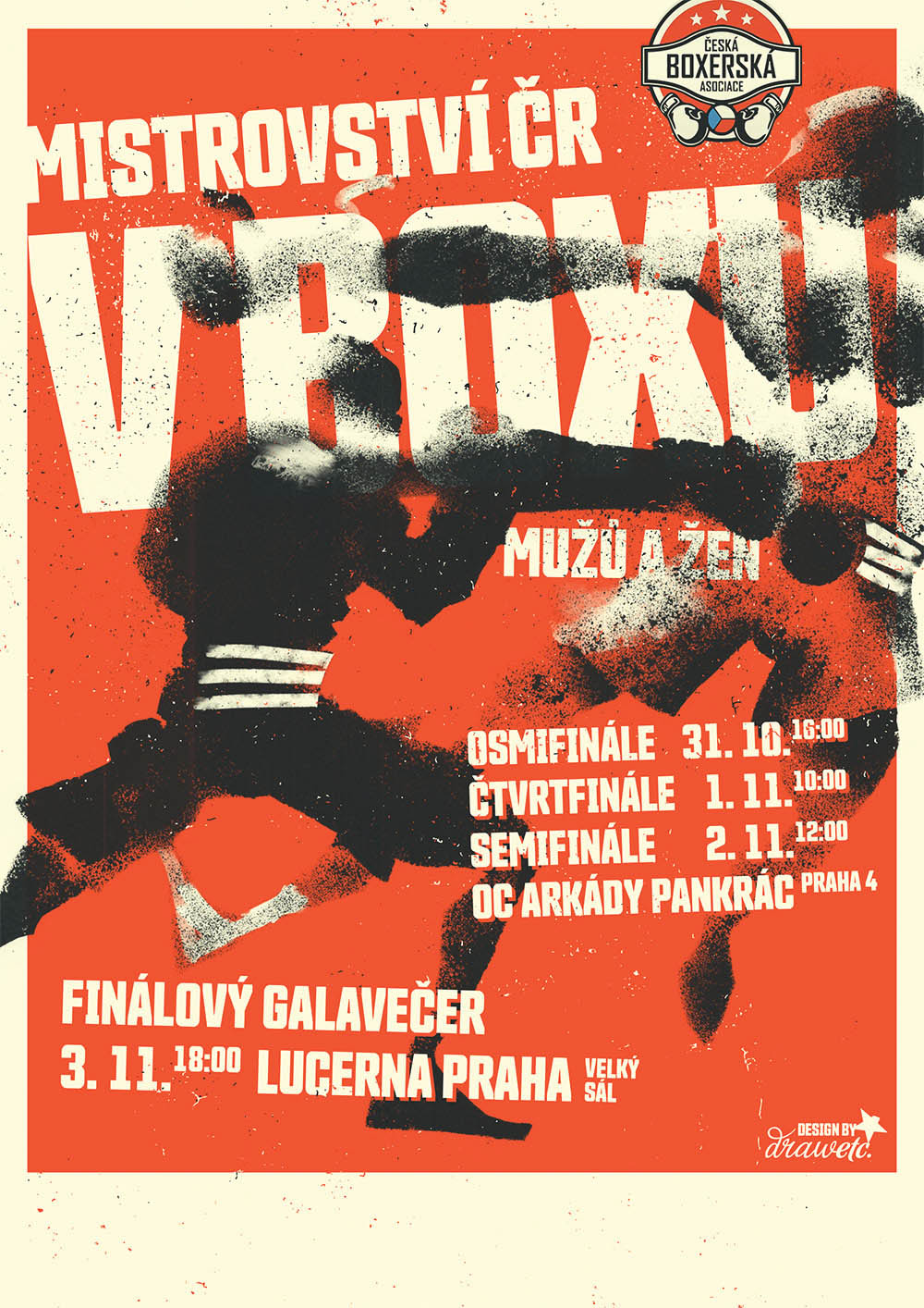 Mistrovství ČR v Boxu | Poster 2 | Illustration by Vladimír Strejček | Client: drawETC. / ČBA