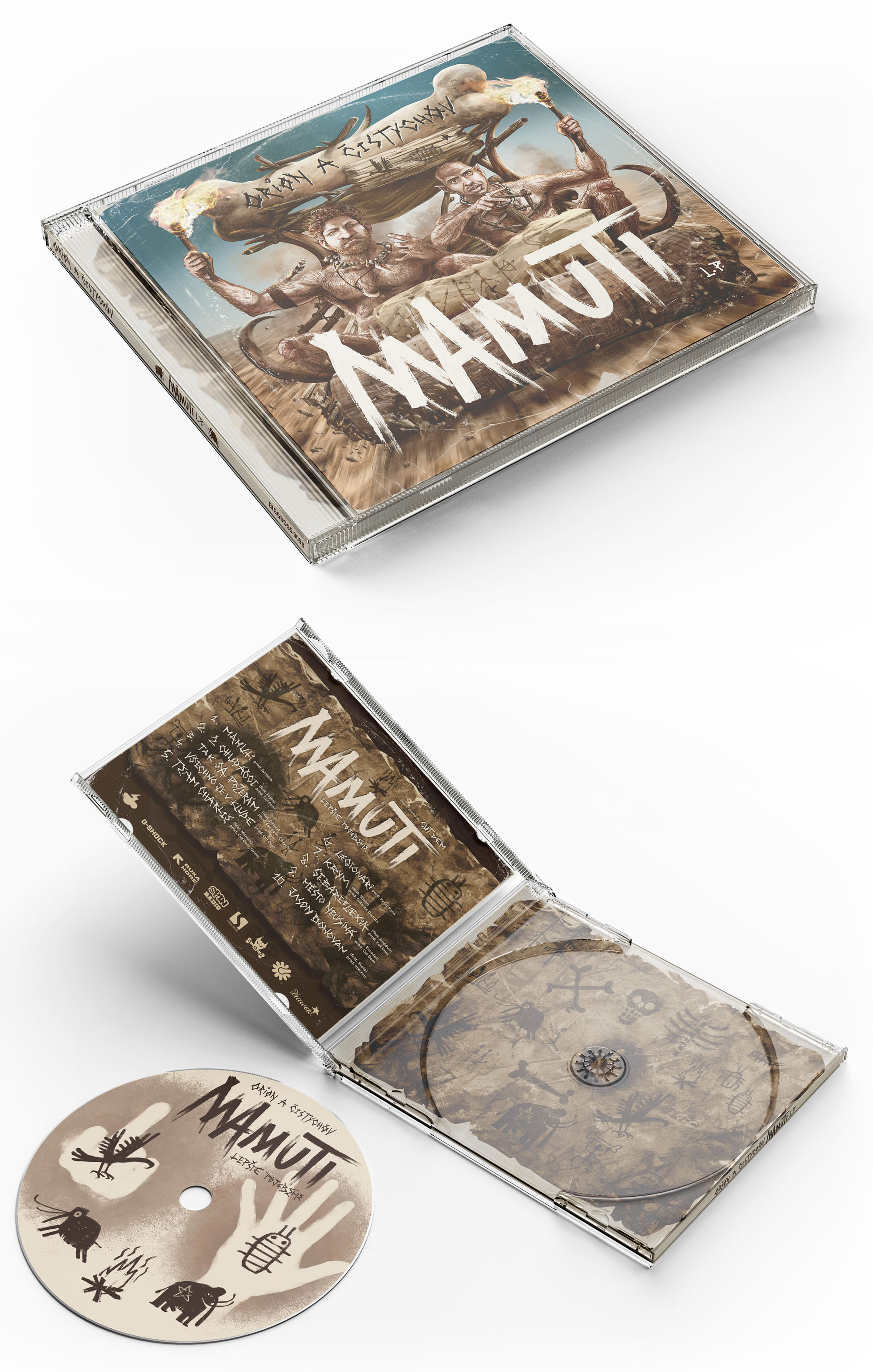 Orion & Čistychov Mamuti LP | Design and Custom Typography | Illustrations by Karel Cettl, Troy / drawETC. | Client: drawETC. / Orion