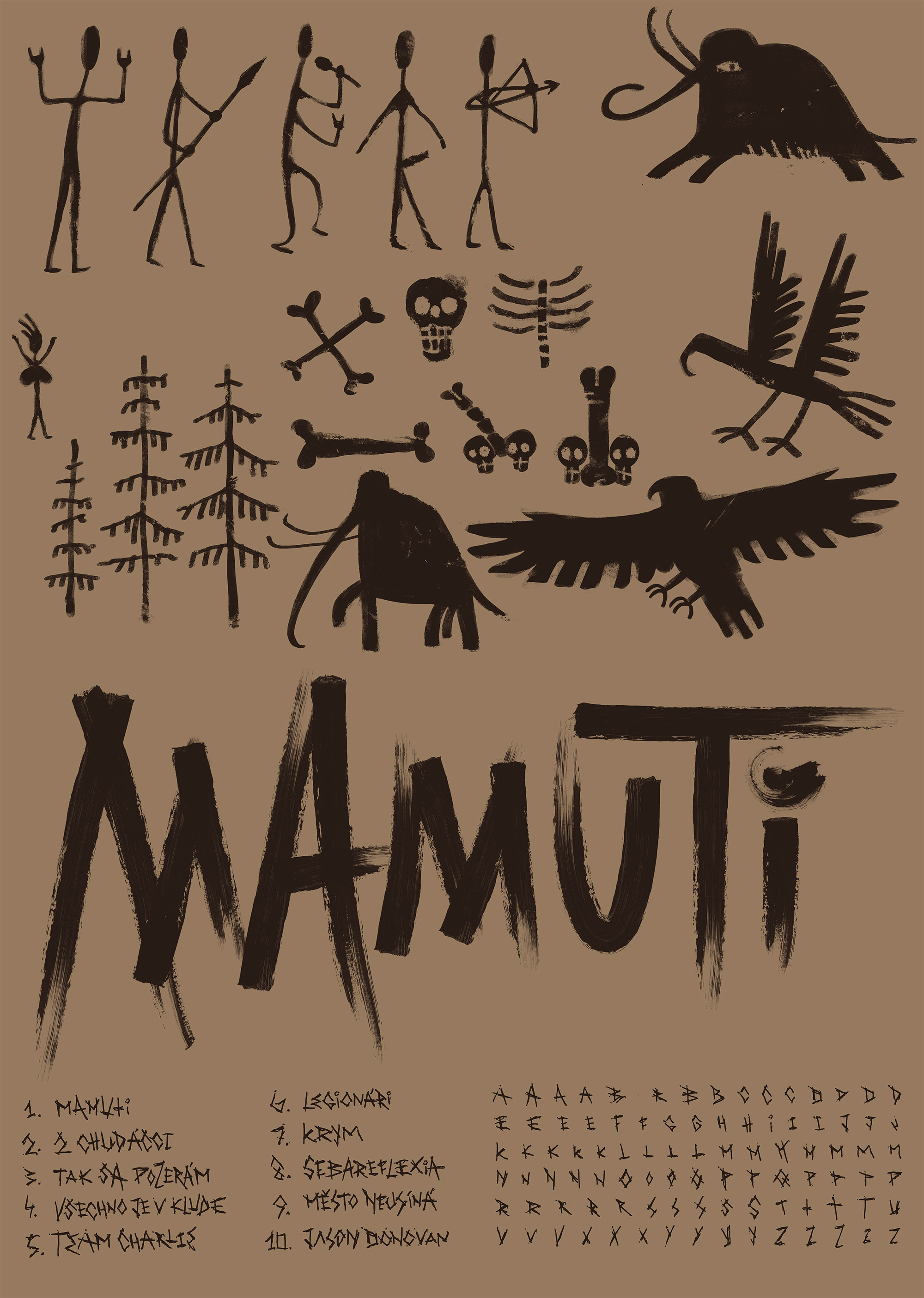 Orion & Čistychov Mamuti LP | Design and Custom Typography | Illustrations by Karel Cettl, Troy / drawETC. | Client: drawETC. / Orion