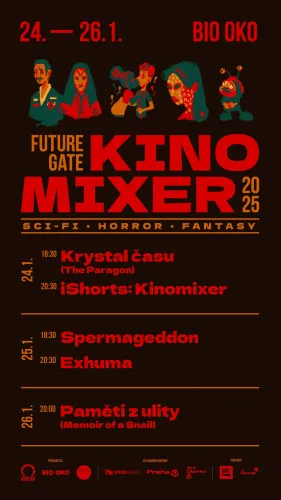 Kinomixer 2025 | Program | Illustration: Emma @ma_mima_ | drawETC.